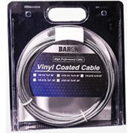 BARON 53205/50235 Aircraft Cable, 740lb Work"g Load Limit, 100ft L, 3/16 to 1/4 " Dia, Galvanized Steel 53205/50235